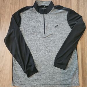 Adidas Black and Gray Men's Quarter Zip Golf Sweatshirt Size Lg